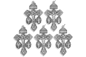 Venerare Deluxe Catholic Pardon Cross - Pack of 5 (Silver)