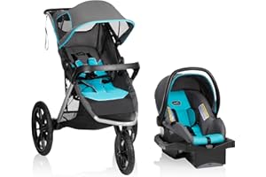 Evenflo Victory Plus Jogging Travel System with Litemax Infant Car Seat (Malibu Blue)
