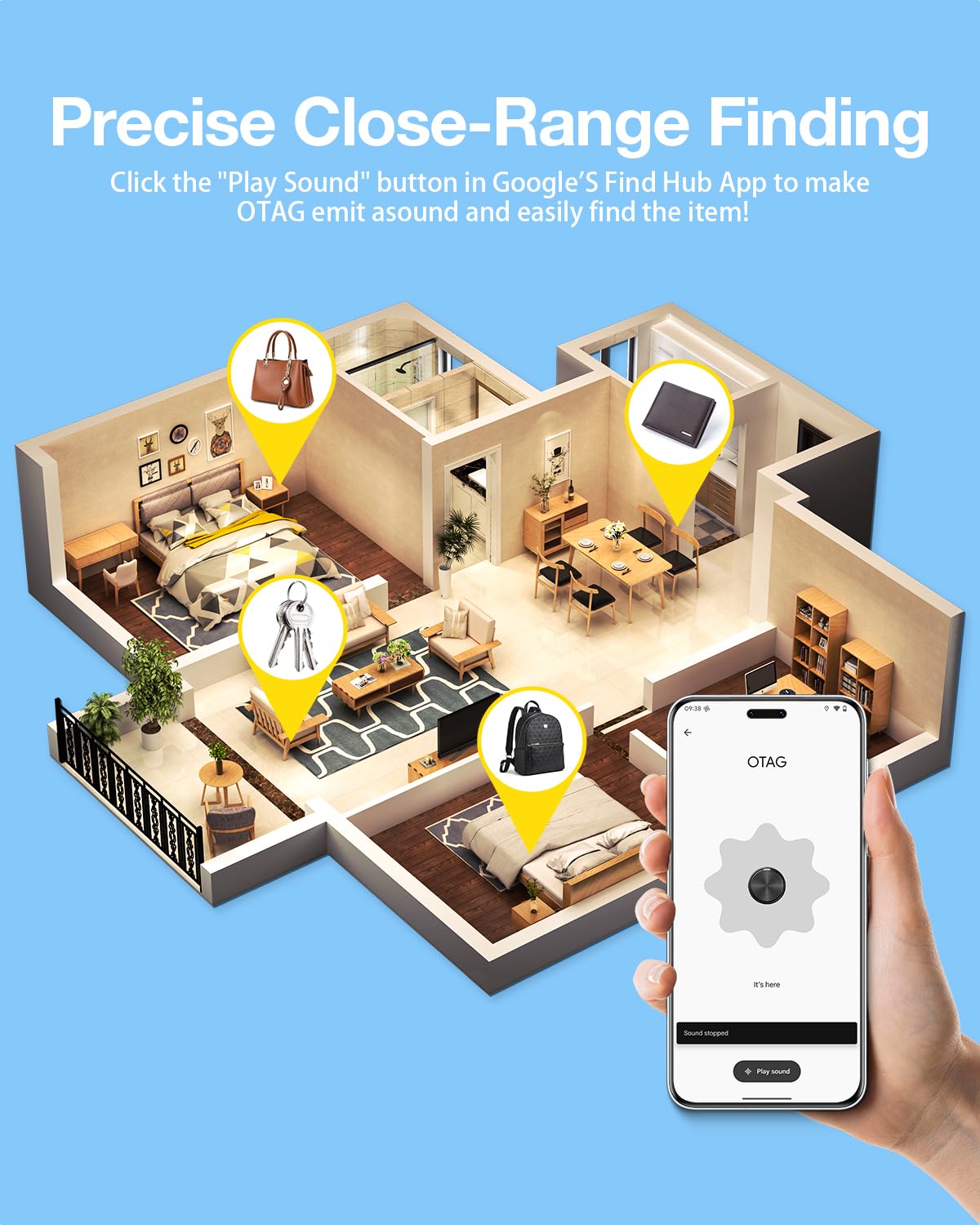 Air Tags for Android,Air Tags-4 Pack Android,Android Tracker Tags,2 Year Battery Life,Google Find Trackers for Google'S Find Hub App,IP65 Waterproof Luggage Tracker Android for Keys,Wallets,Suitcases