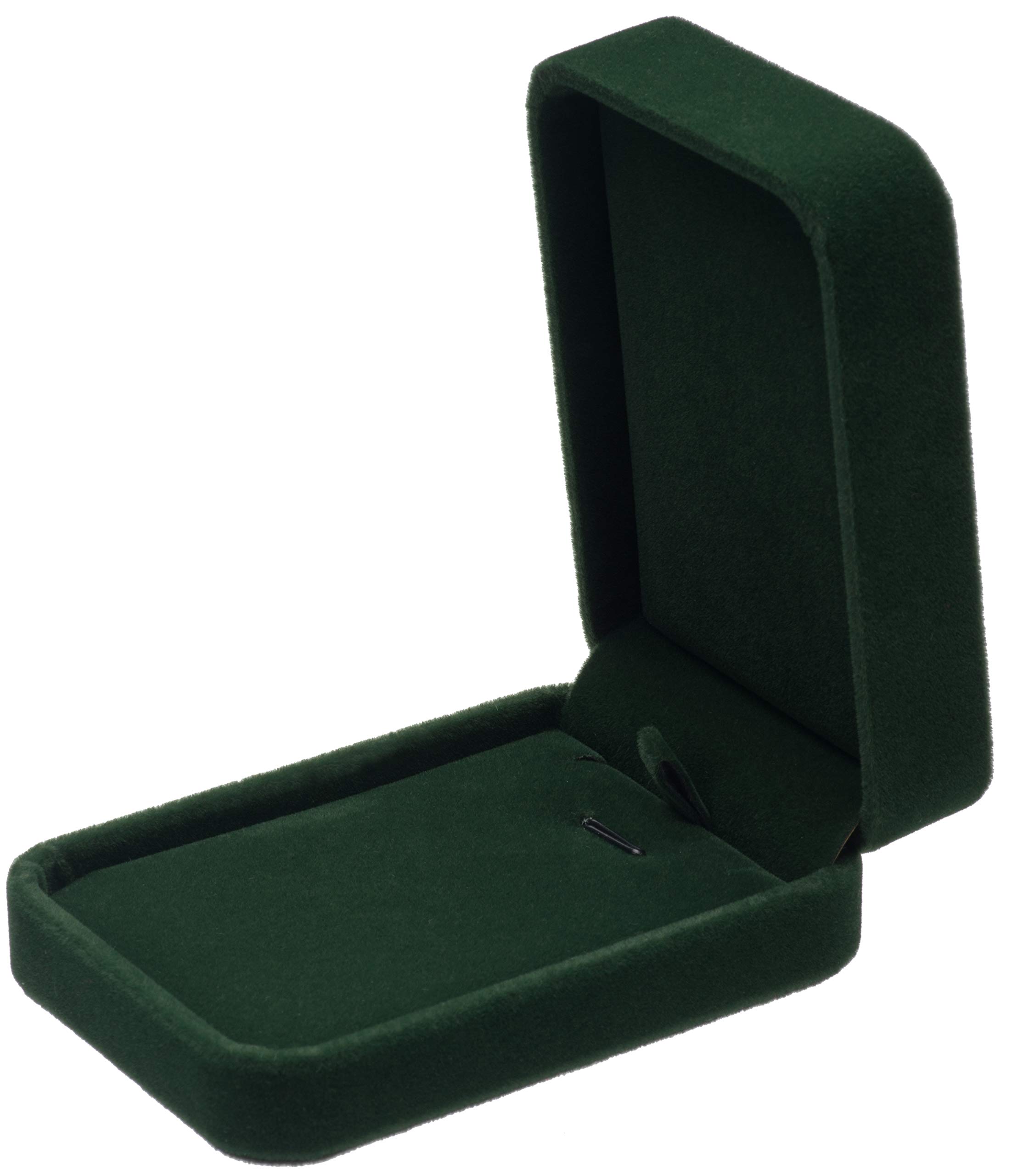 POKOFO Classic Velvet Necklace Pendant Box Jewelry Gift Boxes (Green)