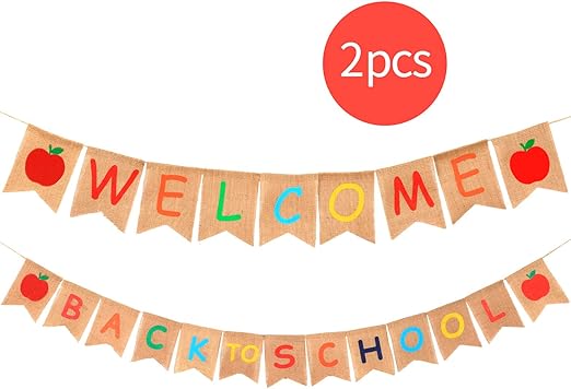 Amazon Com 2 Pieces School Welcome Banner Back To School Banner