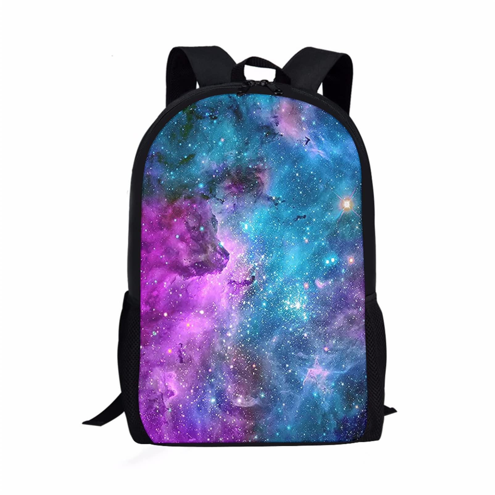 BYCHECAR Galaxy School Bags for Boys Backpacks for Girls in Middle School Star Space Kids Bookbag Purple Children's Secondary Rucksack Teenage Travel Shoulder Bags Hiking Schoolbag Lightweight