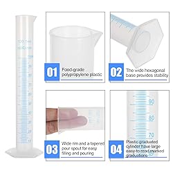10Pack 100ml Plastic Graduated