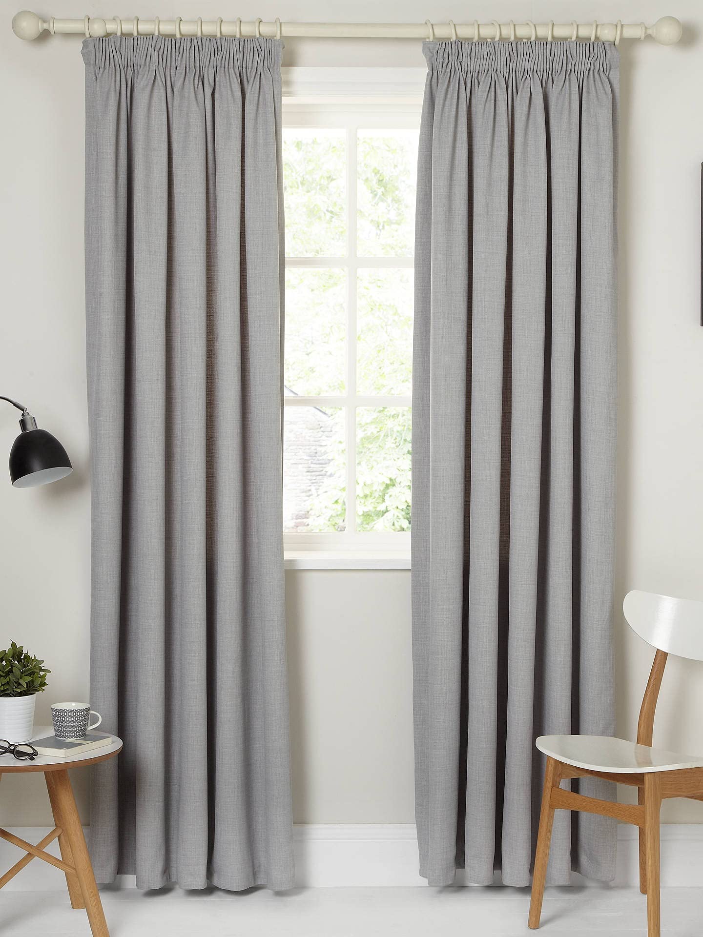 Kinfolk Textile Blackout Thermal Pencil Pleat Tape Top Insulated Pair of Blackout Curtains Including 2 Tiebacks (Grey Silver, 46" x 72")