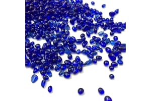 XIZHI 1 Pound Glass Stones Gorgeous Aquarium Decorated Irregular Glass Pebbles Artificial Glaze Crystal Stones Rocks for Aquarium, Fish Tank, Garden, Vase Fillers, Succulent Plants Decor (Royal blue)