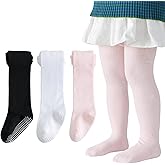 Marchare Baby Girls Tights Thick Cotton Solid Leggings Winter Warm Stockings With Non Slip Grips