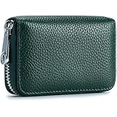EASTNIGHTS RFID Credit Card Holder Genuine Leather Credit Card Wallet with Zipper | RFID, with Zipper