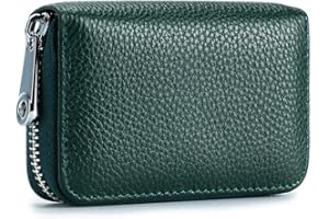 EASTNIGHTS RFID Credit Card Holder Genuine Leather Credit Card Wallet with Zipper