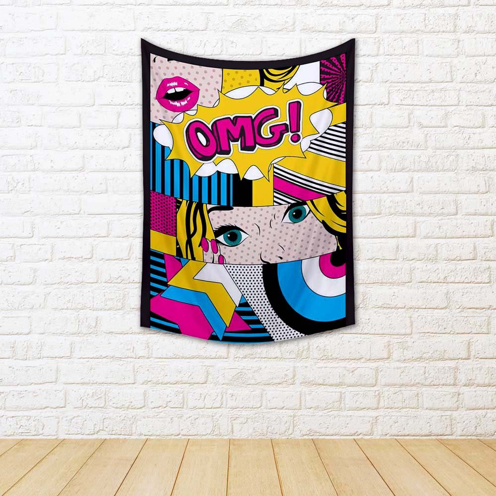 Buy ArtzFolio Pop Art Satin Fabric Tapestry Wall Hanging 18inch x 25