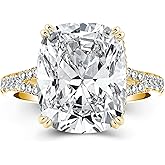 RODIFFY 4.5CT Cushion Cut Engagement Ring with Split Shank, S925 Silver AAAAA Grade CZ Promise Ring for Women