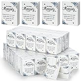 Jetec 100 Pack Funeral Tissues Packs for Guests Memorial Pocket Tissue Mini Individual Travel Tissues Size Love One Passed Funeral Favors Celebration of Life Decoration, 3 Ply, 8 Sheets(Flower)