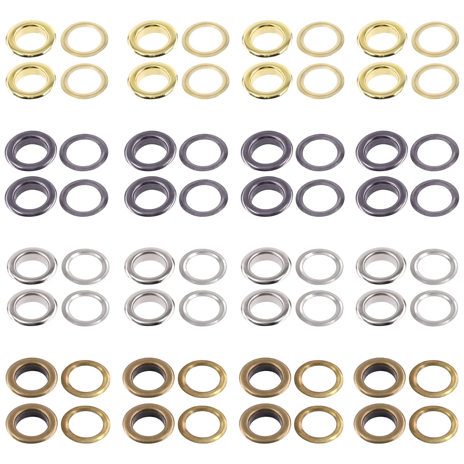 Swpeet 64Pcs - 32Sets 1" (25mm) Hole 4 Colors Grommets Thicken Metal Grommets Eyelets Grommet Kit, Metal Eyelets Kits for Repairing Canvas, Leather, Curtains