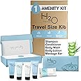 H2O Therapy Amenity Kit | Hotel Bulk Toiletries | 0.85 oz Shampoo, Conditioner, Lotion, Body Wash, Body Bar Soap for Guest Hospitality Vacation Rentals | 1 Set/Case