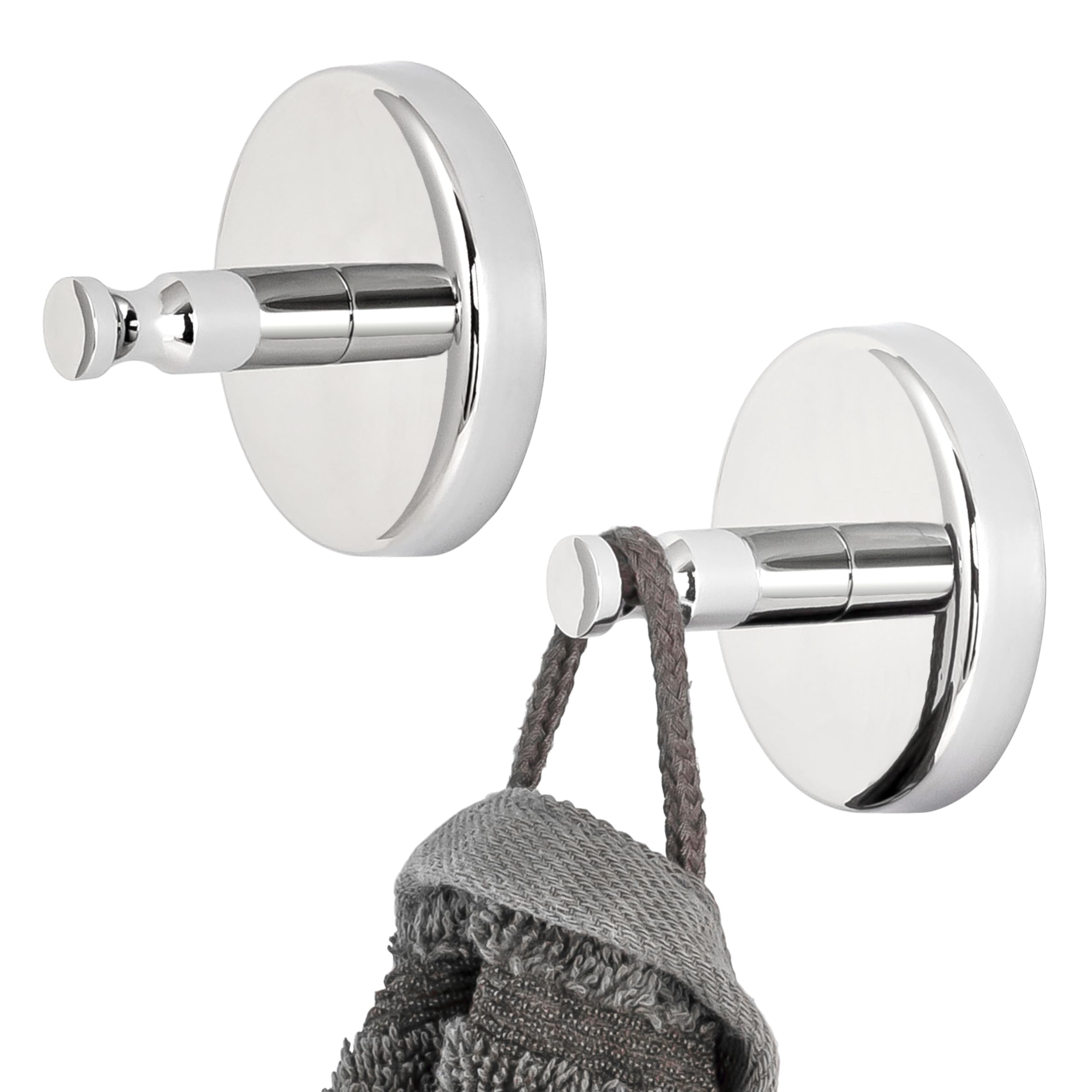 bremermann® Lucente Bathroom Range - 2-Piece Hand Towel Hook Set in Chrome-Plated Stainless Steel