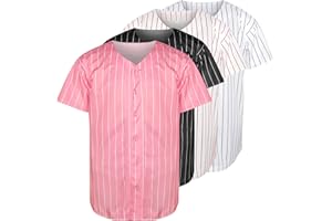 JKNAKN Blank Baseball Button Down Jersey Plain Short Sleeve Hipster Hip Hop T Shirts Jersey