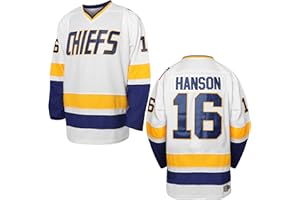 EETUG Hanson Brothers Hockey Jersey 16 Charlestown Chiefs 17 Jeff Slap Shot 18 Movie Hockey Jersey Blue White S-3XL