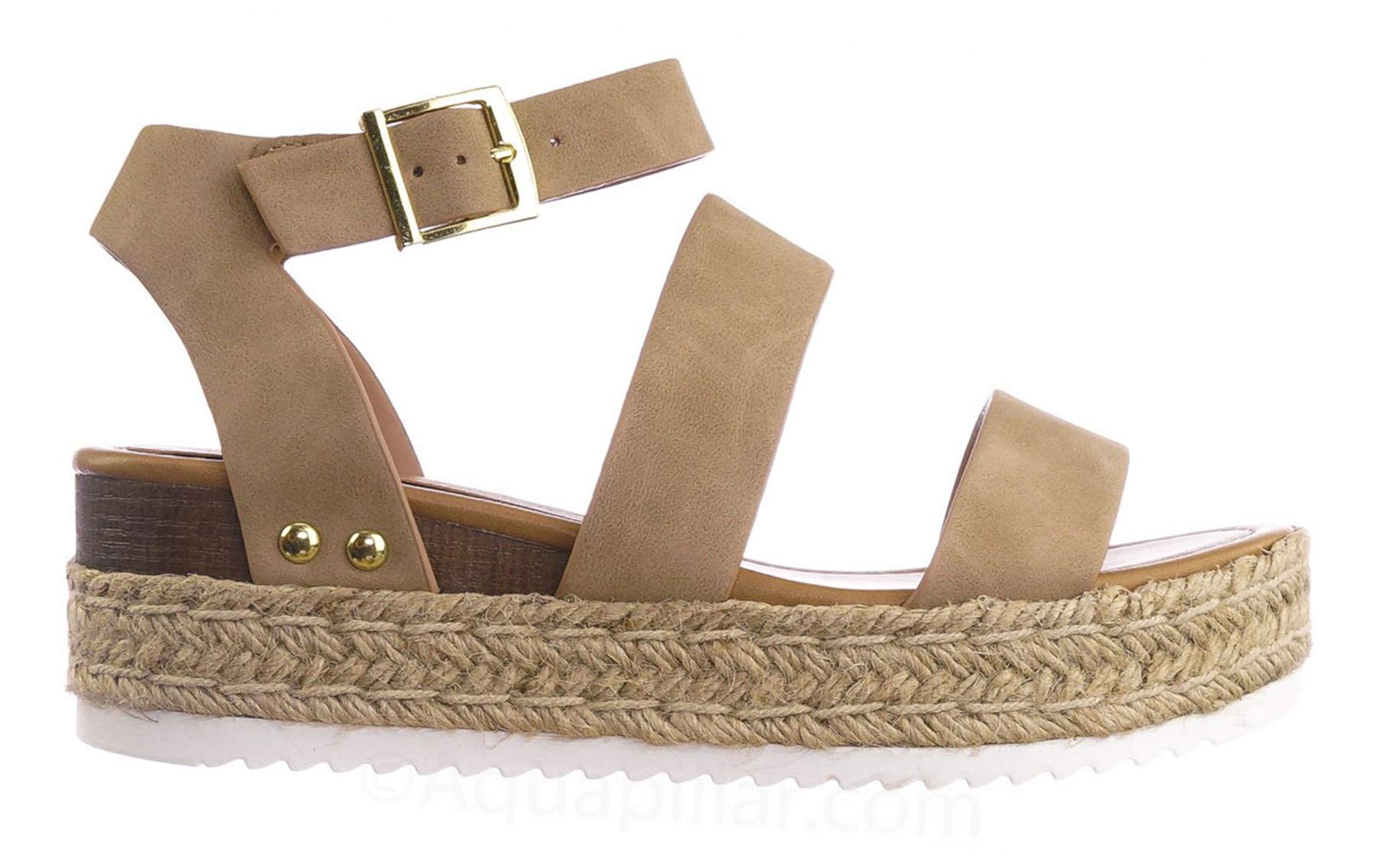 soda clip womens casual espadrilles trim flatform studded wedge