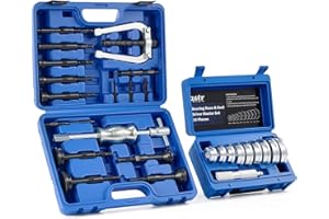 Orion Motor Tech Bearing Press Kit & Blind Hole Collet Bearing Race and Seal Puller Extractor Kit, 26pc Bearing Remover & Installer Kit with 10 Split Collets 9 Driver Discs, Bearing Puller Set