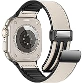 WestEagle Magnetic Leather Bands Compatible with Apple Watch 42mm(Series 10/11) 41mm 40mm 38mm for Men Women, Genuine Leather with Magnetic Buckle for iWatch Series SE11/10/9/8/7/6/5/4/3/2/1