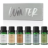 Fragrance Oils, MitFlor Winter Essential Oils for Diffusers for Home, 6 x10ml, Soap & Candle Making Scents, Premium Holiday Aromatherapy Gift Set -Frosty Fir, Hot Spring, Fireplace & More