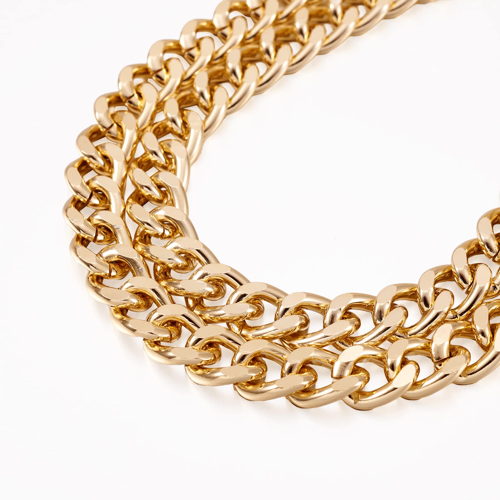 Craftdady 2Pcs Flat Chain Strap Gold Metal Purse Handbag Shoulder Body Replacement Strap 39.3