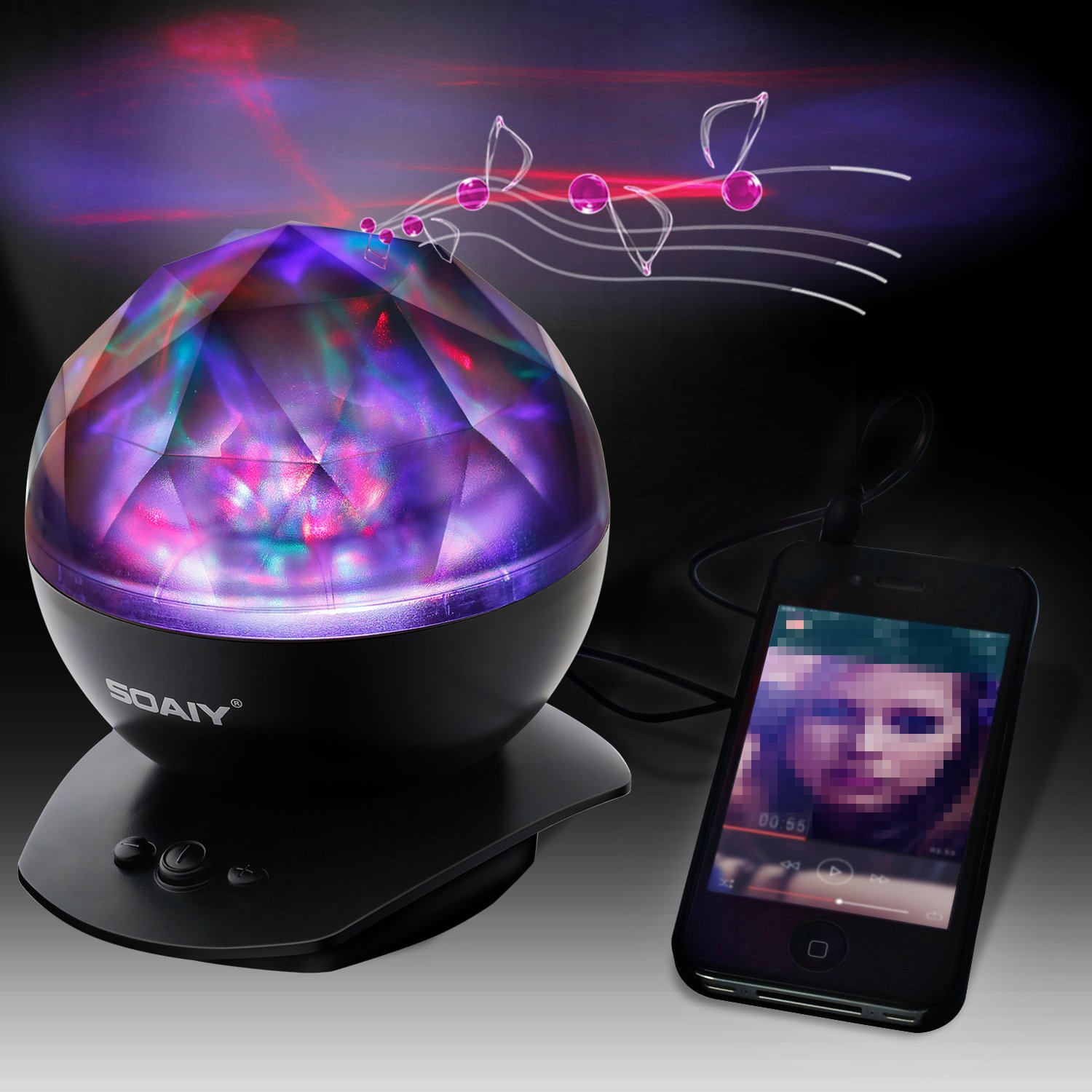 [Upgraded Version] SOAIY Soothing Aurora LED Night Light Projector with