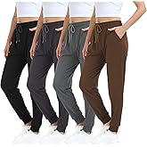 MGPUT 4 Pack Women's Sweatpants,Joggers for Women with Pockets Ligthweigt Soft Comfortable Pant for Yoga Workout Lounging