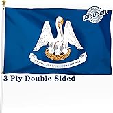 XIFAN Double Sided Louisiana State Flag 3x5 ft, Heavy Duty 3 Ply Durable Polyester, LA Flag with Vibrant Print/4 Rows Hemming/Brass Grommets for Indoor Outdoor Decor