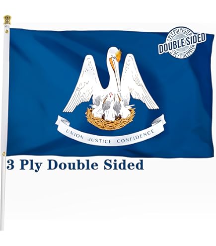 5x8 Foot Louisiana State Flag - Heavy Duty Nylon, UV Resistant, Made In USA With Reinforced Stitching