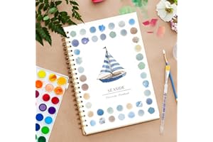 Watercolor Workbook for Beginners with 12 Animal Illustrations, Easy Techniques, Spiral Bound & Thick Perforated Paper (Seasi