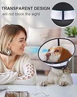 ROMANTIC BEAR Large Dog Cone Collar Soft Comfort Grey 15.7-18.9 in view 5