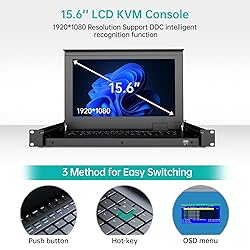 MT-VIKI 16 Port VGA KVM Console, 1U Rack Mount KVM