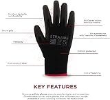 Straame Black Safety Work Gloves Pack 12 L PU Nylon Non-Slip Dexterity view 5
