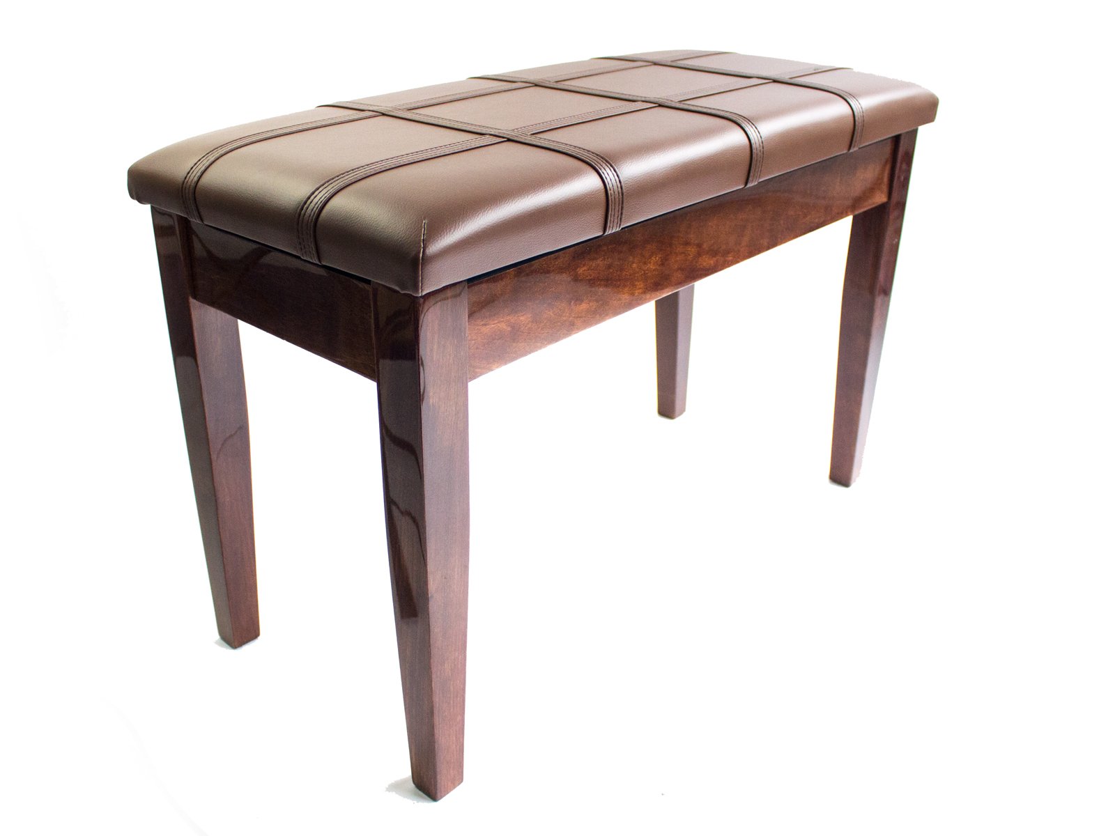 Dolce Piano Stool with Book Storage - Polished Walnut