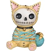 Summit Collection Furrybones Calico Mao Mao Signature Skeleton in Kitty Cat Costume Wrapped in Yarn