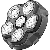 HUMMINGBIRD MK3 Stealth Edition Replacement Blade Head, Electric Head Shaver Genuine Blade Head Refill, Easy to Install, Magnetic 6-Blade Head, Flexible Hypoallergenic Stainless Steel Blades