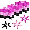Chivao Ninja Foam Star Toys Small Throwing Foam Stars Throwing Toys Ninja Party Favors for Birthday Party Costume Accessory Halloween Cosplay, 4 Inch(24 Pcs,Dark Pink, Pink, Black)