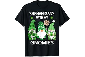 CHICHL St Patricks day lucky Shamrock leopard gnomes Irish women T-Shirt