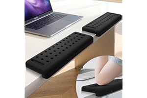 Retuhapy L-Shaped Desk Edge Cushion, 2 PCS Elbow Rest for Desk with Ergonomic Support, Memory Foam Elbow Pad & Arm Rest for Palm, Wrist & Forearm, Non-Slip & Separate Design, Office & Home, Black