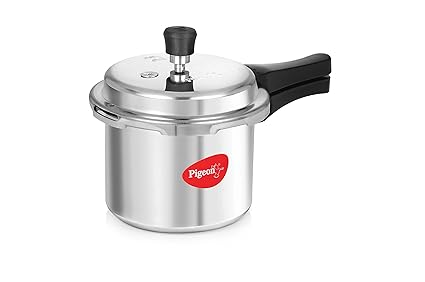 Pigeon By Stovekraft Favourite Induction Base Aluminium Pressure Cooker with Outer Lid, 3 Litres (Silver)