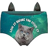 Ubrand RUNYNXIN Funny low-waisted Ears Underwear-Sexy for Women Gifts(ERDNK004G-M,Cat's ear2),Medium