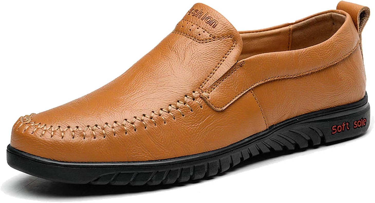 Men Genuine Leather Casual Shoes Loafers Men Shoes Quality Comfort Soft Shoes Big Size 37~47