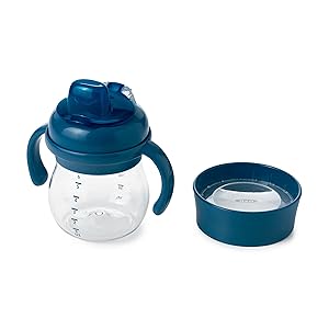 OXO Tot Transitions Soft Spout Training Cup Set, Navy, 6 Ounce