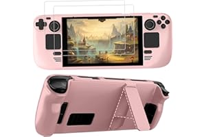 LUPAPA Protective Case for Steam Deck with Kickstand, PC Material Feels Skin Friendly, Accessories for Steam Deck Game (Pink)