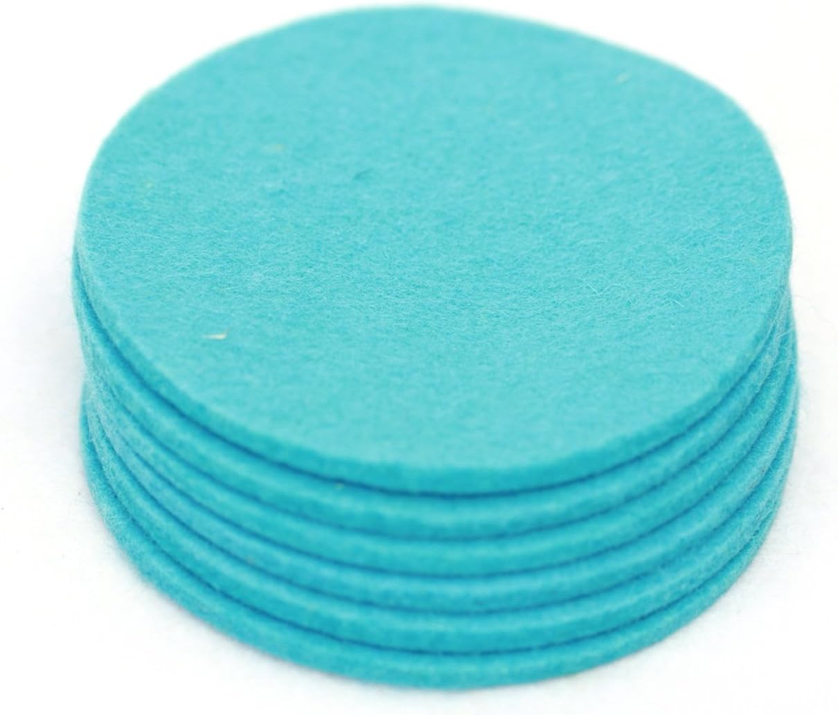 Lucky Sign Wool Felt Coasters Drink Coasters Cup mat 4 inch Round Set of 6 Glass Coasters (Sky Blue)