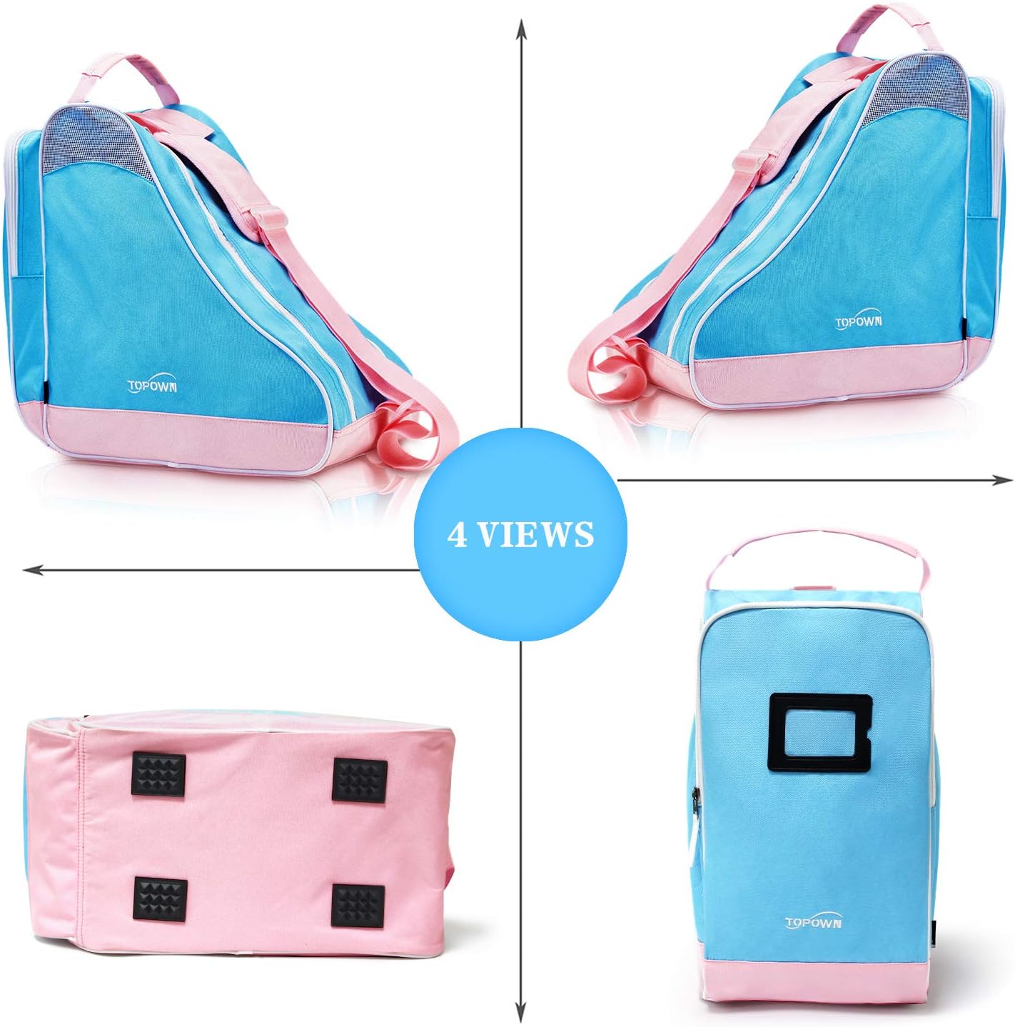 TOPOWN Ice Skate Bag Roller Skates Bag for Men Inline Skate Bag for Women Roller Skate Bag Premium Ice Skate Bag for Child/Adult Up to Size 12(US) : Sports & Outdoors