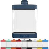 DUALIE 8 oz Hip Flask for Liquor - Shatterproof Alcohol Flasks with Clear Tritan Plastic and Silicone Grip - Flask Gift for Men &amp; Women - Navy