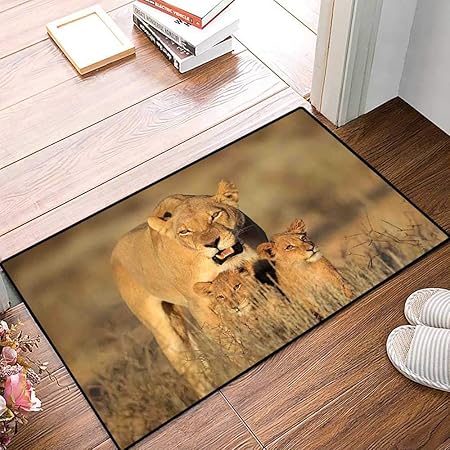 Safari Area Rug Carpet Mom Lioness And Young Lion Kings In South African Nature Big Cats