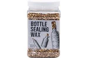 BW BLENDED WAXES, INC. Blended Waxes, Inc. Bottle Sealing Wax Beads, Premium Pastille Wax Seal Beads For Wine, Beer, and Liquor Bottle Closure, Seals Between 25-30 Bottles, 1 lb, Classic Gold