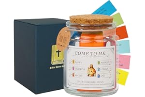 BPKH Bible Verse Jar with Color-Coded Scripture Cards, Christian Gifts for Women, Mom, Dad & Best Friend, Birthday Gifts For Women, Christmas & Mother's Day Gift & Easter Decorations & Bible Study Supplies